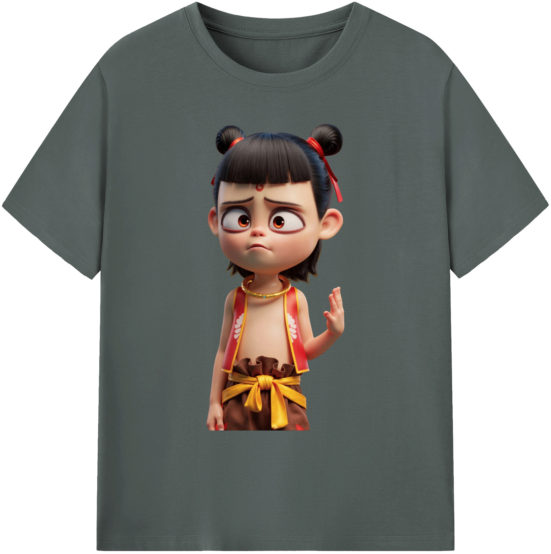（画像用） Ne Zha 2 ナタ 魔童の大暴れ 綿100％ メンズ半袖Tシャツ｜肌触りやわらか＆通気性